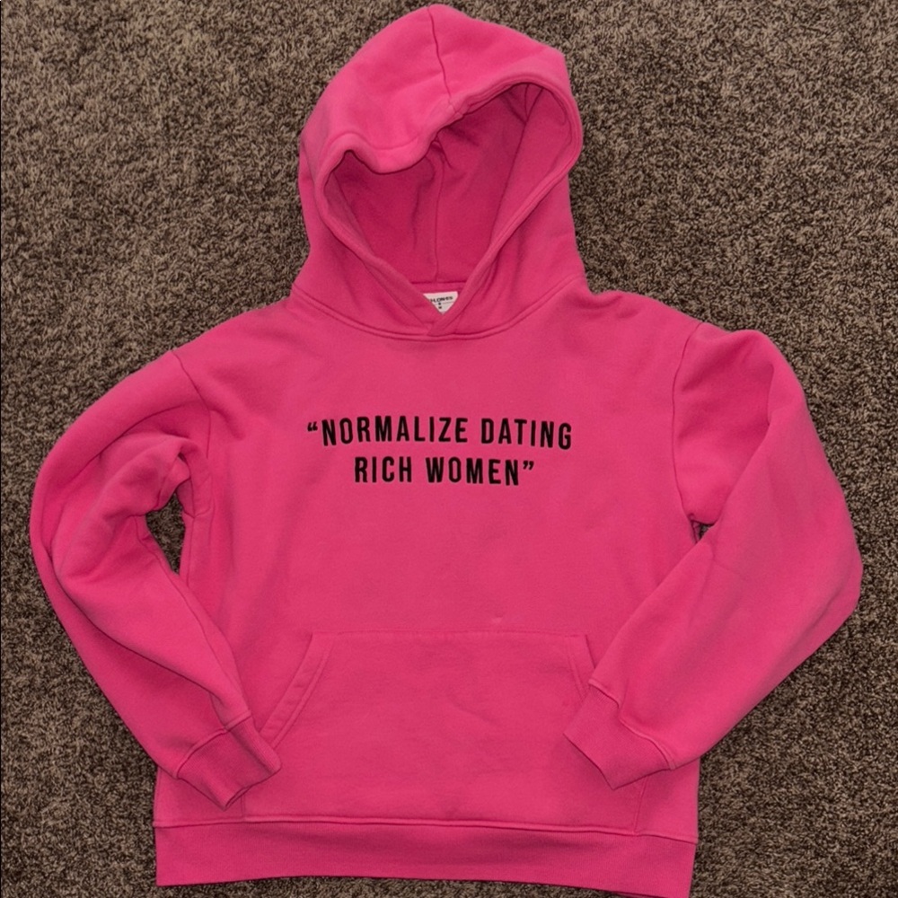 Pink Hoodie with Slogan